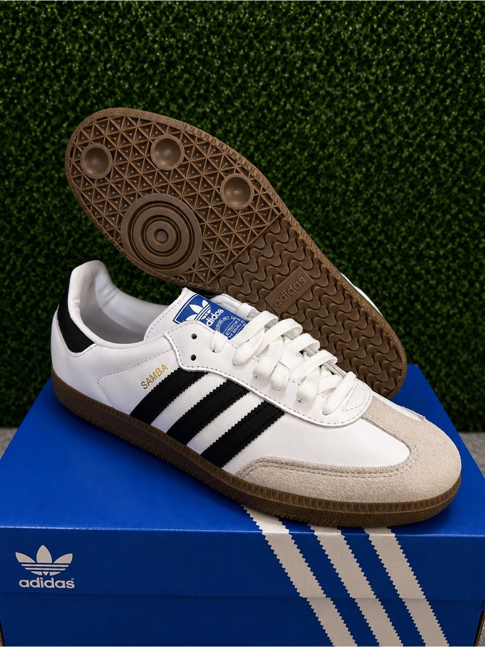 Adidas SAMBA OG IG9030 Grey Suede Black N White  Leather Women Size 11 Gum Sole